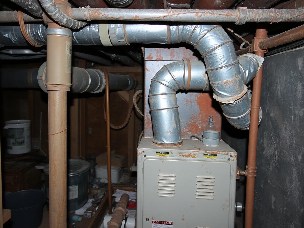 Before: Cracked 60% AFUE furnace replaced with a 96% two-stage unit. New plenum, new PVC venting, condensate pumped to the utility sink. One day, one crew.